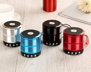 Baba ji mobile accessories Mini Wireless Deep Bass WS-887 Bluetooth Speaker 5w with FM Radio, Memory Card Slot, USB Pen Drive Slot and TF and USB Slot Compatible with All Android red