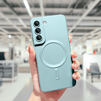 Samsung S22 Plus Soft Matte Finish Wireless Charging Case-Sky Blue