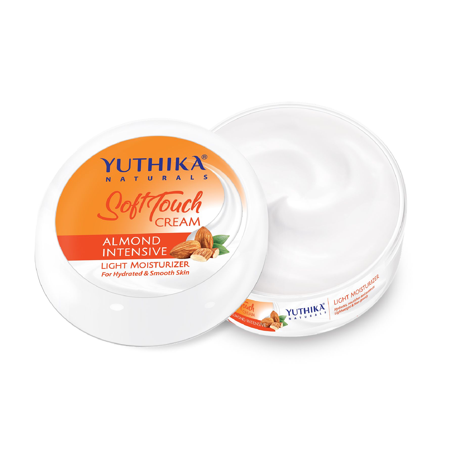Yuthika Soft Touch Cream, Almond Intensive Light Moisturizer for Hydrated & Smooth Skin - 200ml