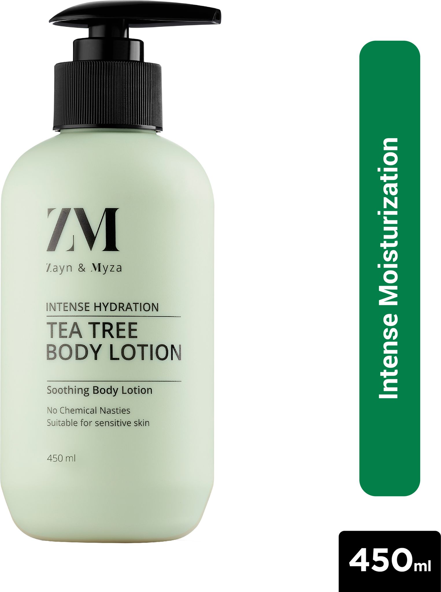 ZM Zayn & Myza Tea Tree Body Lotion Intense Hydration, Non Greasy, Prevents Bacterial Growth, Light & Smooth, Shea Butter and Niacinamide, Suitable for All Skin Type, 450 ml