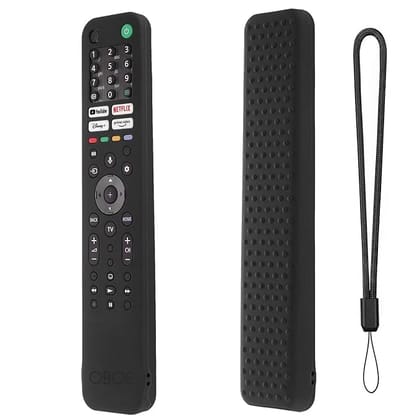 Flymaster Silicone TV Remote Cover Case for Sony Smart TV Voice Remote RMF-TX520P (A80J, X80J, X85J, X90J, X95J) with Loop  Black (Remote Not Included).