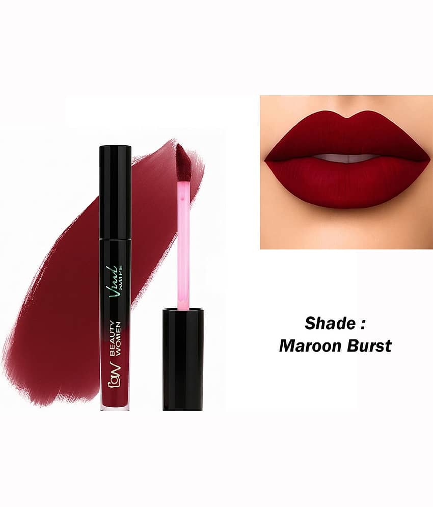Beauty Women Maroon Matte Long Lasting Liquid Lipstick ( Pack of 1 )