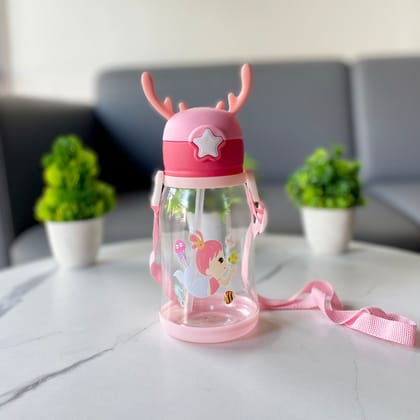 Cartoon Sipper Bottle For Kids-Pink