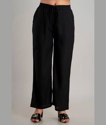 MAUKA - Black Rayon Straight Women's Palazzos ( Pack of 1 )
