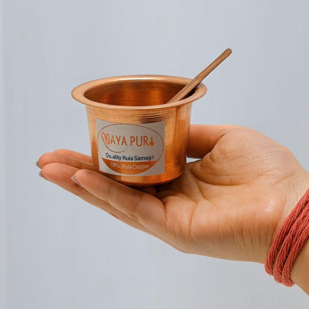 MAYAPURI Panchpatra Puja Set | Pure Copper Panchpatra with Achmani Spoon | Panchapathiram Uthirani Achaman Tarbhana Pooja Samagri - Pooja Needs | Buy online on ZillyBuy