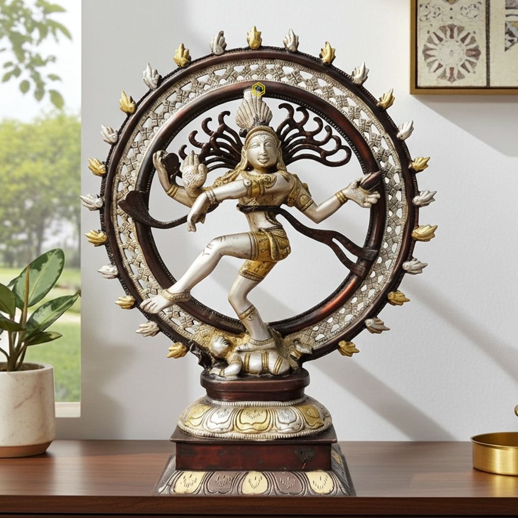 Brass Showpiece Nataraja, Natraja God Idol Statue, Height : 14 Inch (BSMAS358)