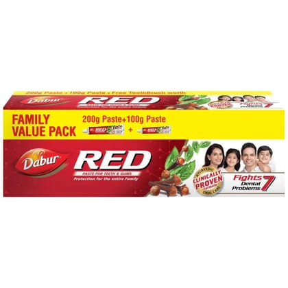 Dabur Red India's No.1 Ayurvedic Fluroide Free Paste, 300 gm Dabur Red India's No.1 Ayurvedic Fluroide Free Paste, 300 gm