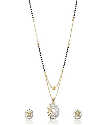 PUJVI - Golden Mangalsutra Set ( Pack of 1 )