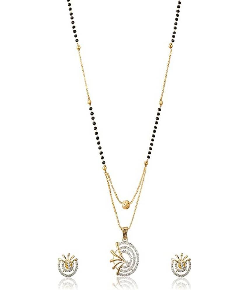 PUJVI - Golden Mangalsutra Set ( Pack of 1 )