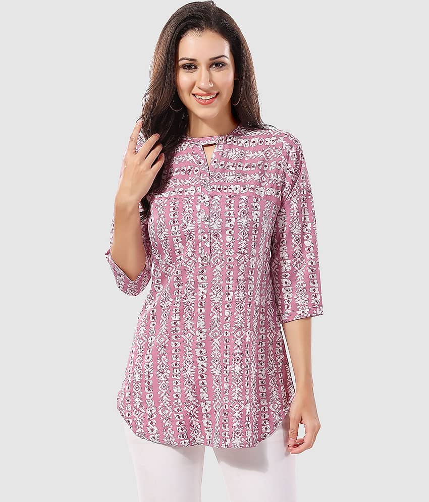 Meher Impex Women's Crepe A-Line Top ( Blue )