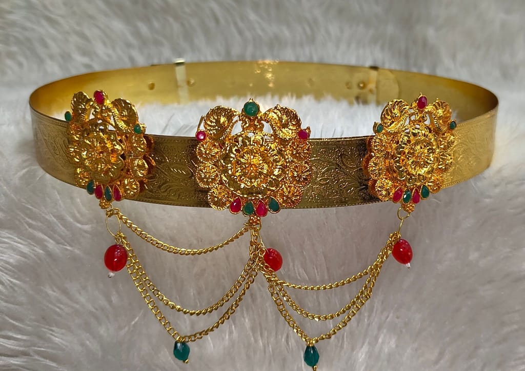 Bridal Waist Belt for Women, Gold Plated Traditional Indian Kamarband, Wedding Saree Belt