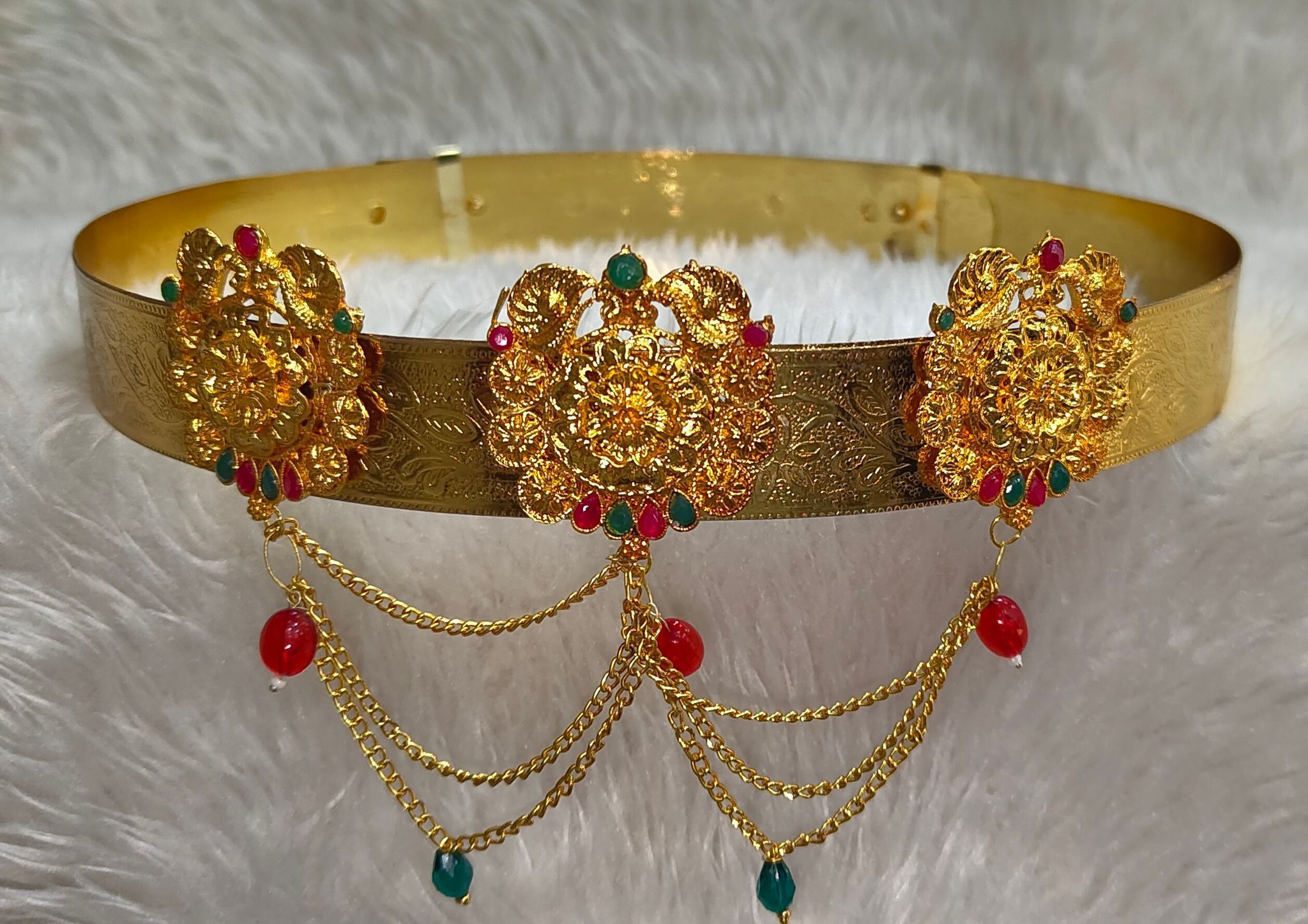 Bridal Waist Belt for Women, Gold Plated Traditional Indian