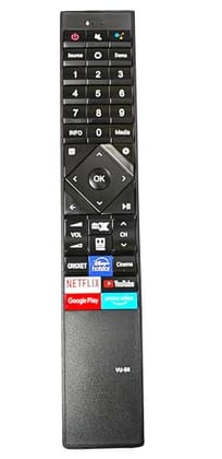 Ehop ERF6D62V Compatible Remote conrol for VU Smart TV 85QPX Remote with App Disney+hotstar Netflix YouTube Primevideo Function (Remote Without Voice Control Function)
