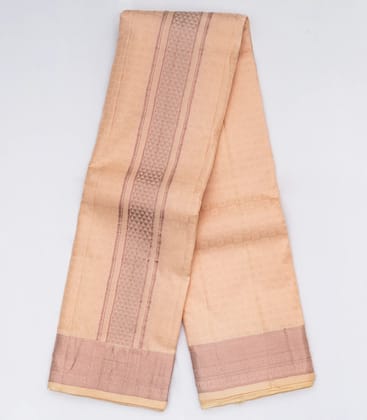 Baby Pink Pure Silk 8X4 Dhoti With Checks  & Shirt Material-Baby Pink