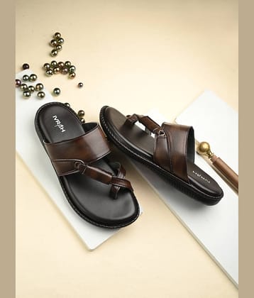 IVRAH Brown Men's Leather Slipper
