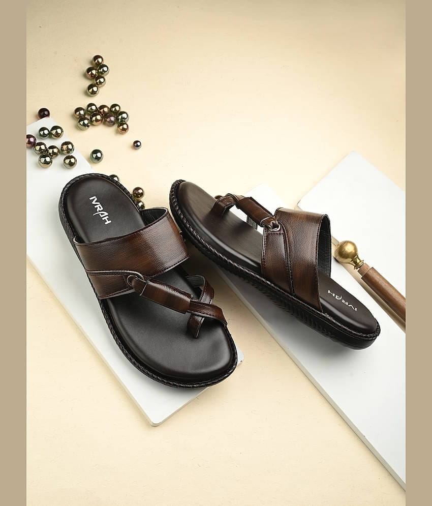 IVRAH Brown Men's Leather Slipper