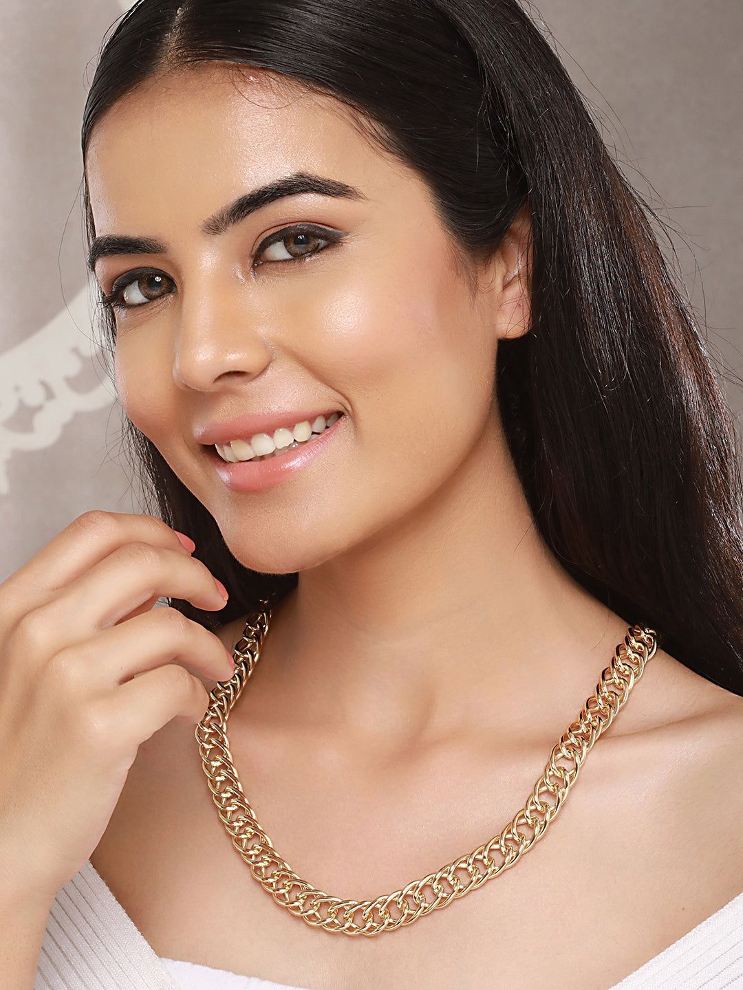 Anti-Tarnish Gold Plated Chunky  Link Chain Necklace