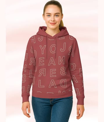 HELLCAT Women Cotton Blend Hooded Sweatshirt For ( Red )