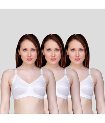 TCG Pack of 3 Cotton Non Padded Women's Everyday Bra ( White )