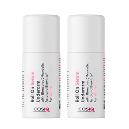 Cos-IQ Brightening Underarm Roll-On Serum for Women, 80ml | With Bioecolea, Mandelic Acid and Bio White | Prevents Body Odour, Brightens Skin & Exfoliates Underarms | 60 Days Pack Cos-IQ Brightening Underarm Roll-On Serum for Women, 80ml | With Bioecolea