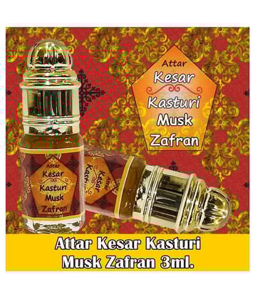 INDRA SUGANDH BHANDAR Attar For Men|Women Kesar Kasturi Best Musk Zafran Combination Long Lasting Fragrance 3ml Rollon Pack