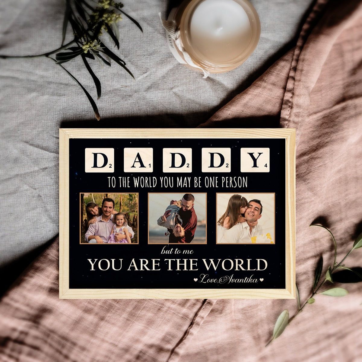 Personalised Daddy Collage Photo With Frame