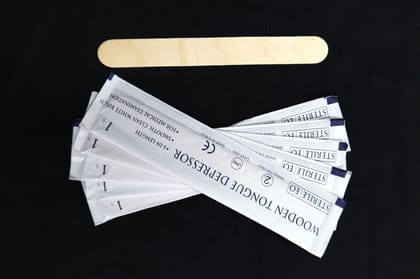 FAIRBIZPS Sterile Disposable Wooden Tongue Depressors  100 Pcs | Hygienic Spatulas for Dental Use, Waxing, Hair Removal & Toiletries