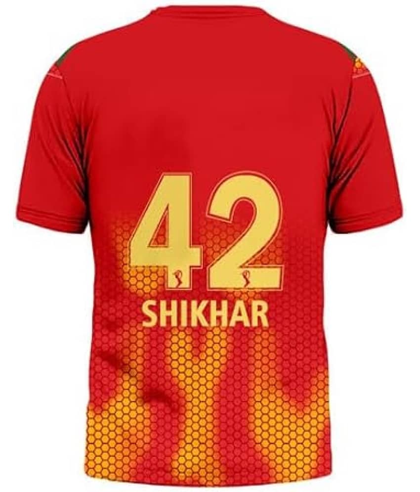THE BLAZZE Sports India IPL Cricket Team T Shirt Jersey For MensFor Punjab PUKS Shikhar 42