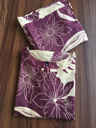 Lily Flower - Mulberry  - Cord Set - Pure Cotton-42 - XL