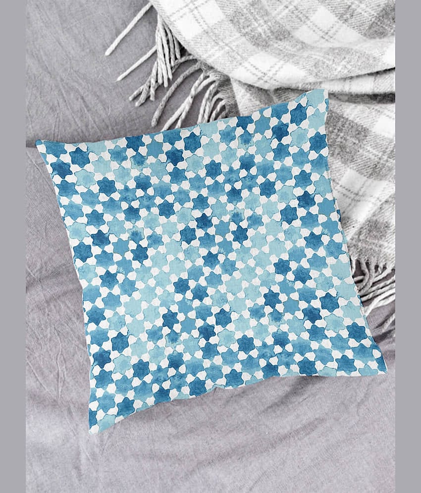 Houzzcode - Water Repellent Blue Polyester Pillow Covers 40x40x3 ( Pack of 1 )