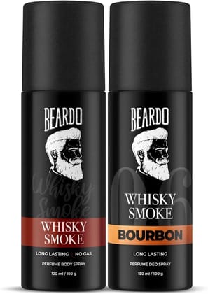 Beardo Whisky Smoke & Bourbon Perfume Body Spray (Set of 2)
