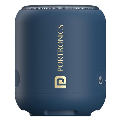 Portronics SoundDrum 1 12W TWS Portable Bluetooth Speaker with Powerful Bass, Bluetooth 5.3V, 360° Surround Sound, USB Drive in, Type C Fast Charging(Blue) Blue / small