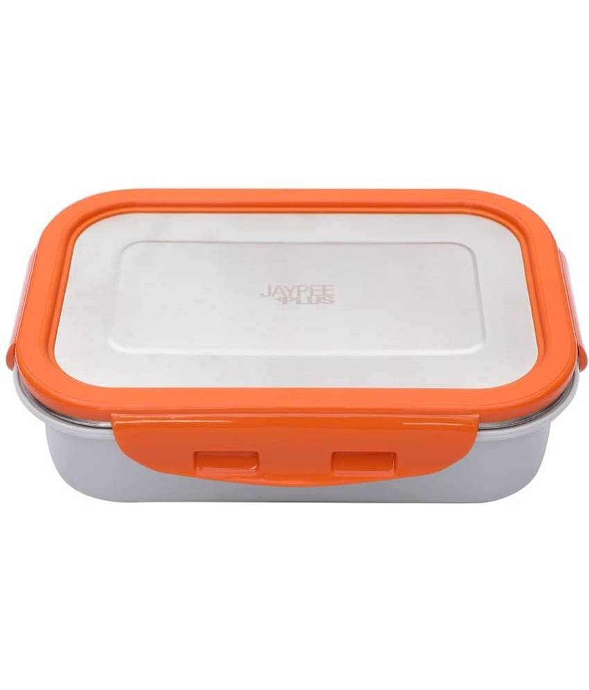 Jaypee Plus - Orange Stainless Steel Lunch Box ( Pack of 1 )