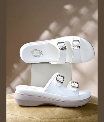 Shoetopia White Women's Slip On Heels