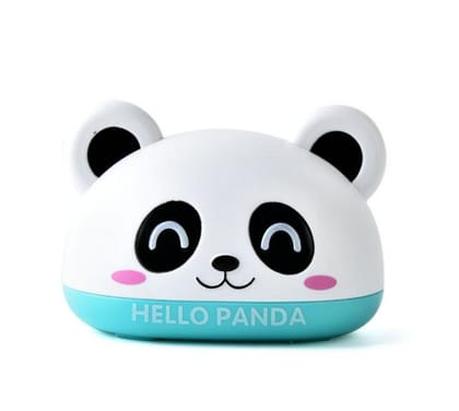 Cute Panda Soap Box Holder with Cover (BLUE)