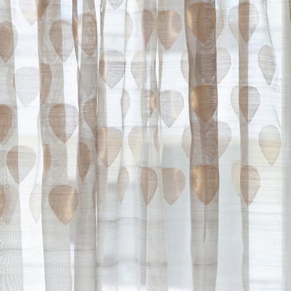 Handwoven Chanderi Curtain Grey Teardrop 7ft Handwoven Chanderi Curtain Grey Teardrop 7ft