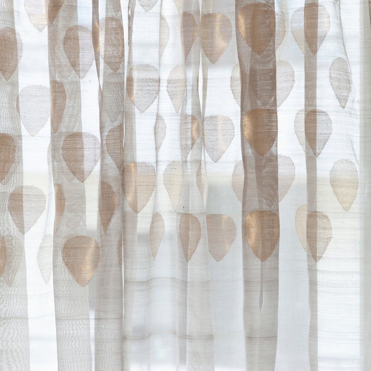 Handwoven Chanderi Curtain Grey Teardrop 7ft