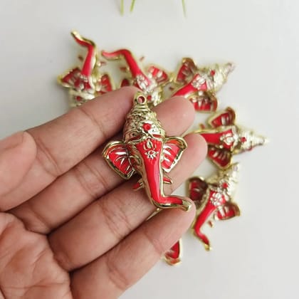 Golden & Red Ganpati Bezel (5pcs)