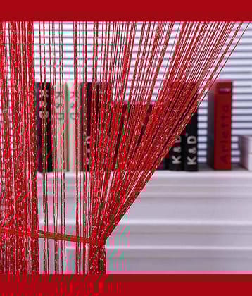 PINDIA Set of 2 Door Solid String Curtain