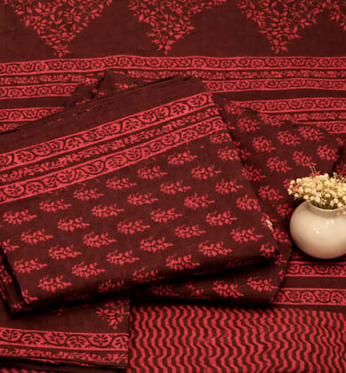 Handcrafted Dabu Print Cotton Dress Material โ 3 Piece Set Handcrafted Dabu Print Cotton Dress Material โ 3 Piece Set