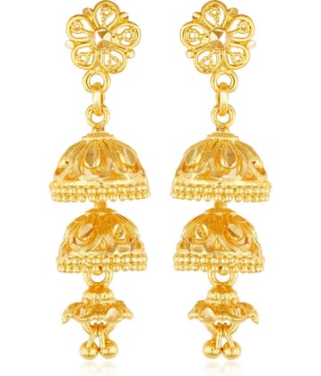 Vighnaharta Wedding and Party wear alloy Gold Plated Jhumka, Jhumkhas, Jhumki Earring for Women and Girls VFJ1520ERG