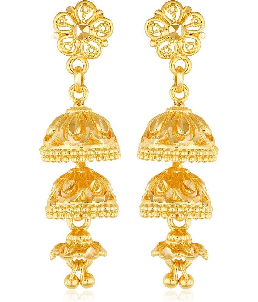 Vighnaharta Wedding and Party wear alloy Gold Plated Jhumka, Jhumkhas, Jhumki Earring for Women and Girls VFJ1520ERG