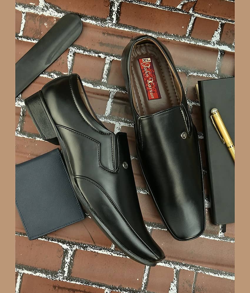 John Karsun - Black Men's Slip On Formal Shoes