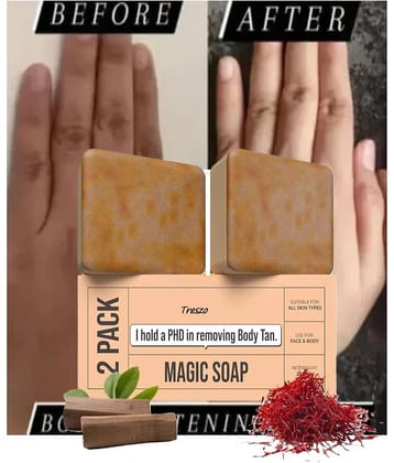 Treszo Skin Whitening GHRR Soap Magic And Saffron Bath Soap for All Skin Type ( Pack of 2 )