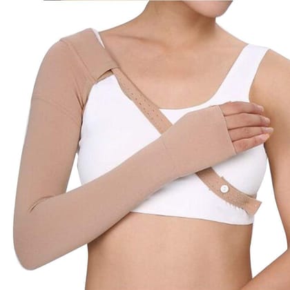 EZYFIT Medical Compression Arm Sleeves with Shoulder Strap and Support for Lymphedema | Graduated Compression - 20-30 mm/Hg | Post Mastectomy Sleeve for Lymphedema