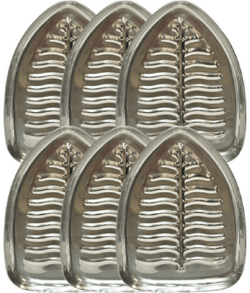 Dynore 6 Pcs Stainless Steel Silver Tray