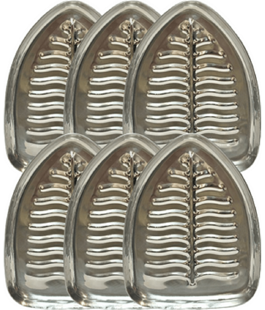 Dynore 6 Pcs Stainless Steel Silver Tray