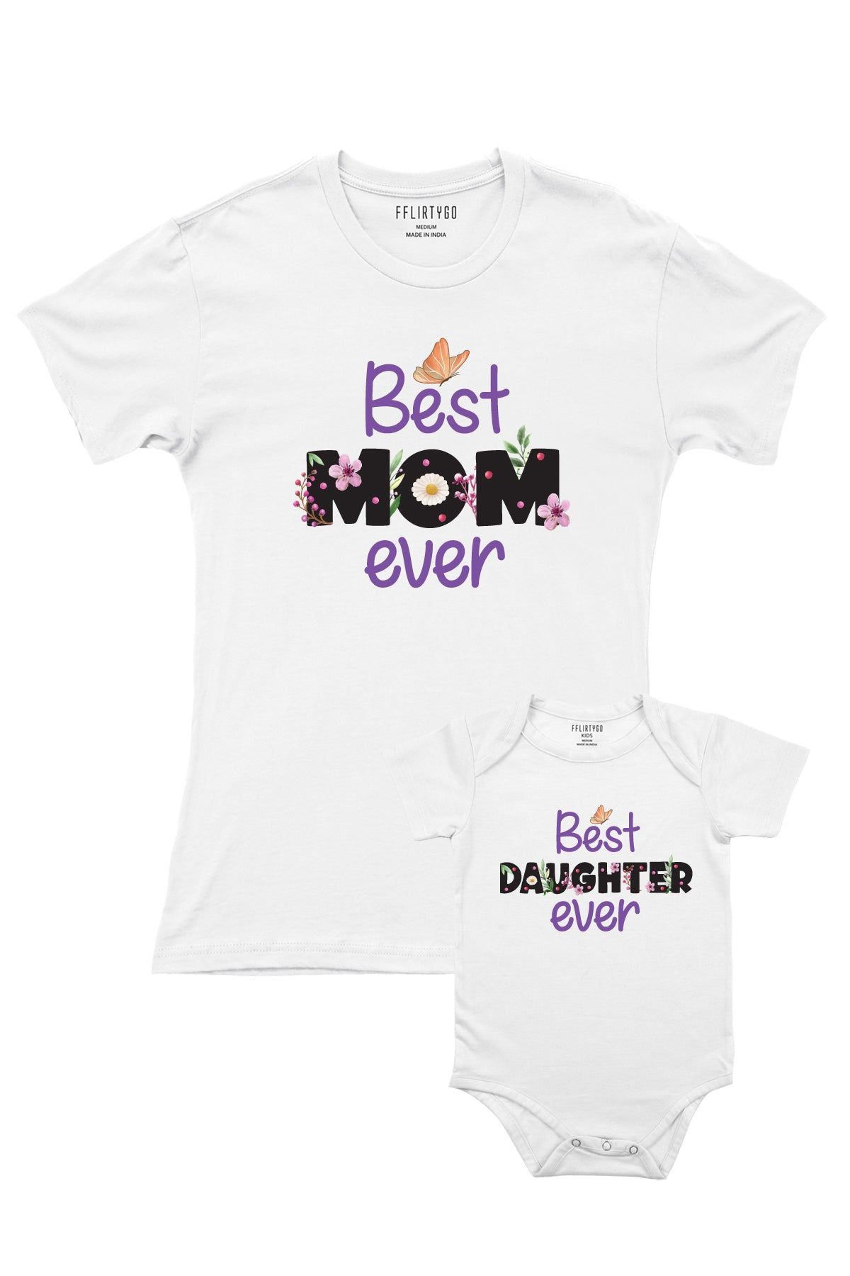 Best Mom - Daughter-White / Half Romper