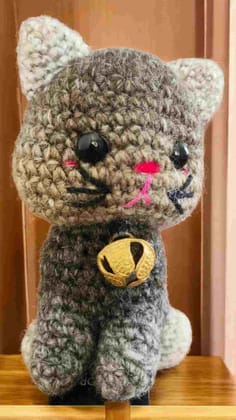Shaded brown Kitten Crochet Toy