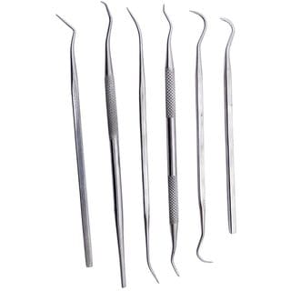 6 Pc Probes / Pick Set Stainless Steel Set In Pouch Set For Jewellery Making, Model Making, Crafting, Hobby Work